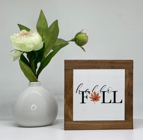 hello FALL ( with leaf )