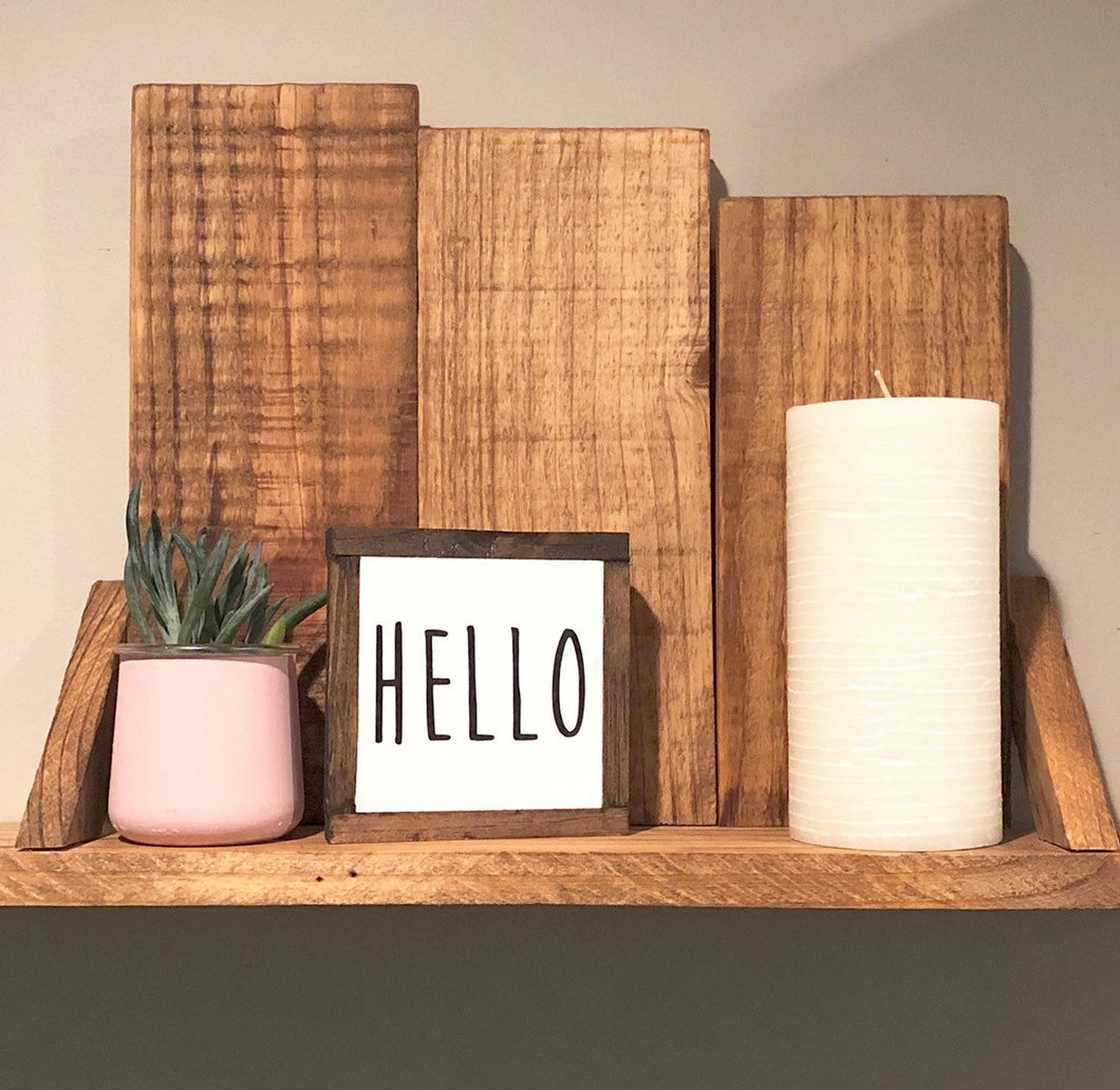 Hello Sign, Small Wood Sign, Rustic Style, Farmhouse Home Decor, Bog Road Designs