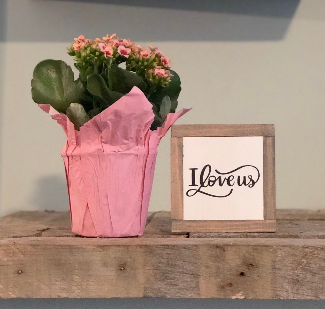 I Love Us Sign, Valentine's Day Decor, Anniversary Gift, Love Quote Sign, Small Wood Signs, Bog Road Designs