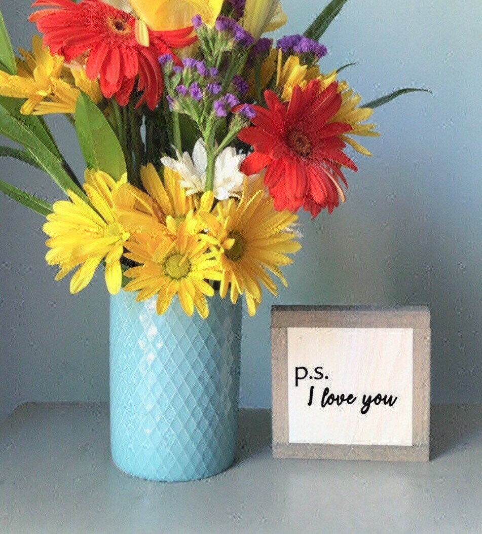 P.S. I love you, Anniversary Gift, Bridal Shower Decor, Spouse Present, Small Wood Signs, Bog Road Designs