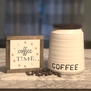 Coffee Time Sign, Coffee Lover Decor, Small Wood Signs, Caffeine Addict Gift, Bog Road Designs