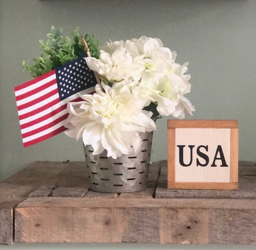 USA Wood Sign, 4th of July Sign, Independence Day Gift, America Home Decor, Small Wood Signs, Bog Road Designs