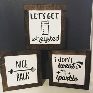 Muscles & Mascara, Small Wood Signs, Workout Decor, Fitness Humor, Home Gym, Bog Road Designs