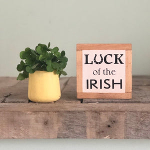 Luck of the Irish, St. Patrick&#39;s Day Sign, Irish Home Decor, Small Wood Signs, Bog Road Designs