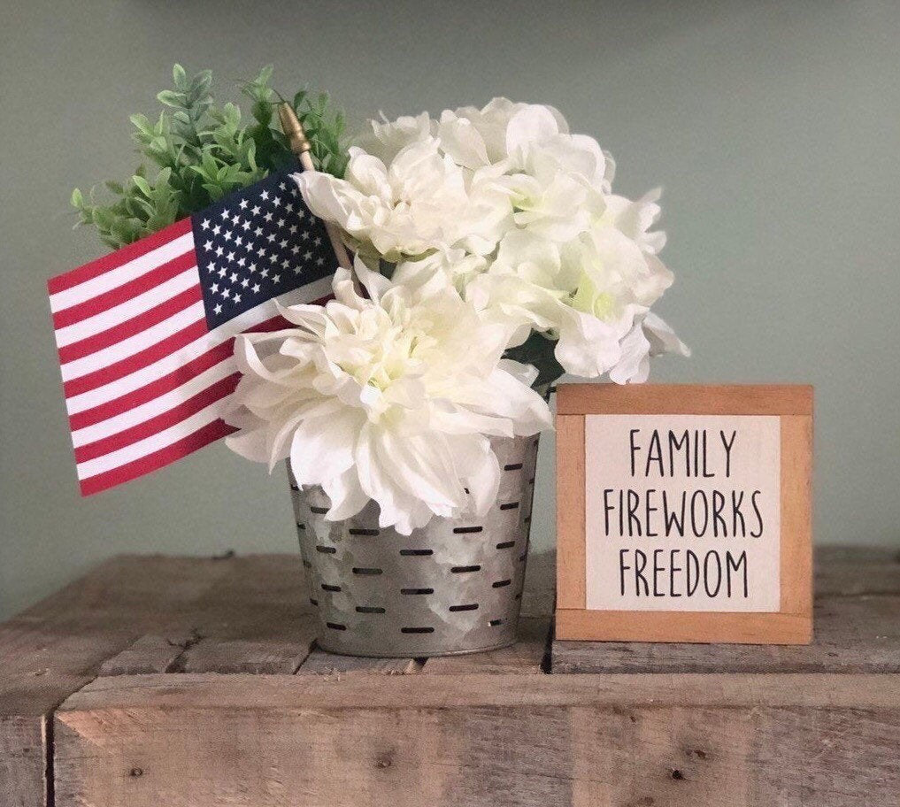 Family Fireworks Freedom Sign, Independence Day Gift, 4th of July Home Decor, America Wood Sign, Small Wood Signs, Bog Road Designs