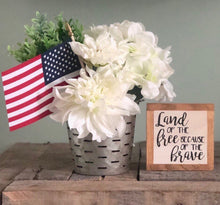 Load image into Gallery viewer, Land of the Free Sign, 4th of July Sign, Independence Day Gift, America Home Decor, Small Wood Signs, Bog Road Designs