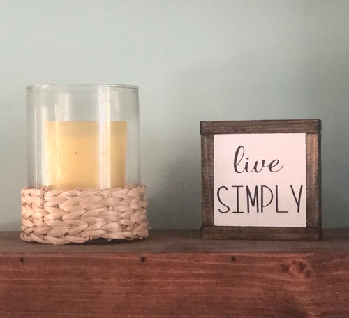 Live Simply Sign, Small Wood Sign, Rustic Home Decor, Bog Road Designs