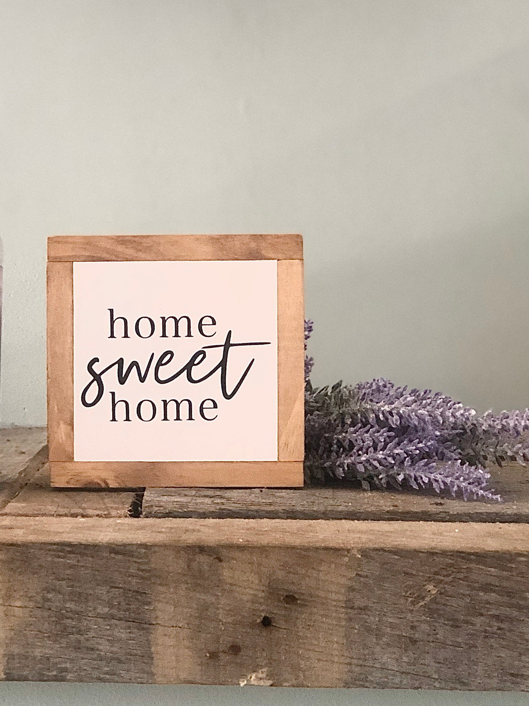 Home Sweet Home, Rustic Home Decor, Small Wood Sign, Tiered Tray Decor, Bog Road Designs