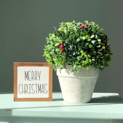 Merry Christmas Sign, Winter Home Decor, Tiered Tray Decor, Secret Santa Gift, Small Wood Sign, Bog Road Designs