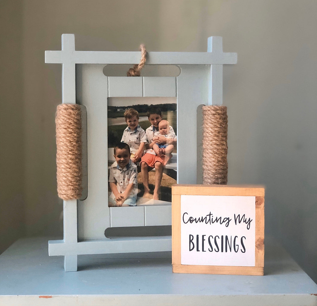 Counting My Blessings, Small Wood Sign, Mother's Day Gift, Tiered Tray Decor, Gallery Wall Must, Bog Road Designs