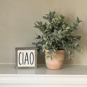 Ciao Wood Sign, Italian Hello Sign, Italian Home Decor, Small Wood Sign, Bog Road Designs