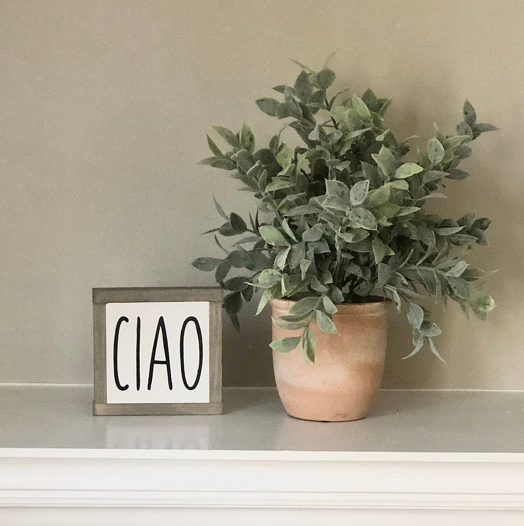 Ciao Wood Sign, Italian Hello Sign, Italian Home Decor, Small Wood Sign, Bog Road Designs