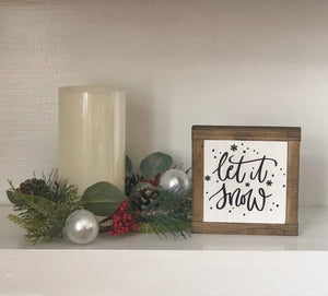 Let It Snow Sign, Holiday Home Decor, Winter Wood Sign, Christmas Gift, Small Wood Sign, Bog Road Designs