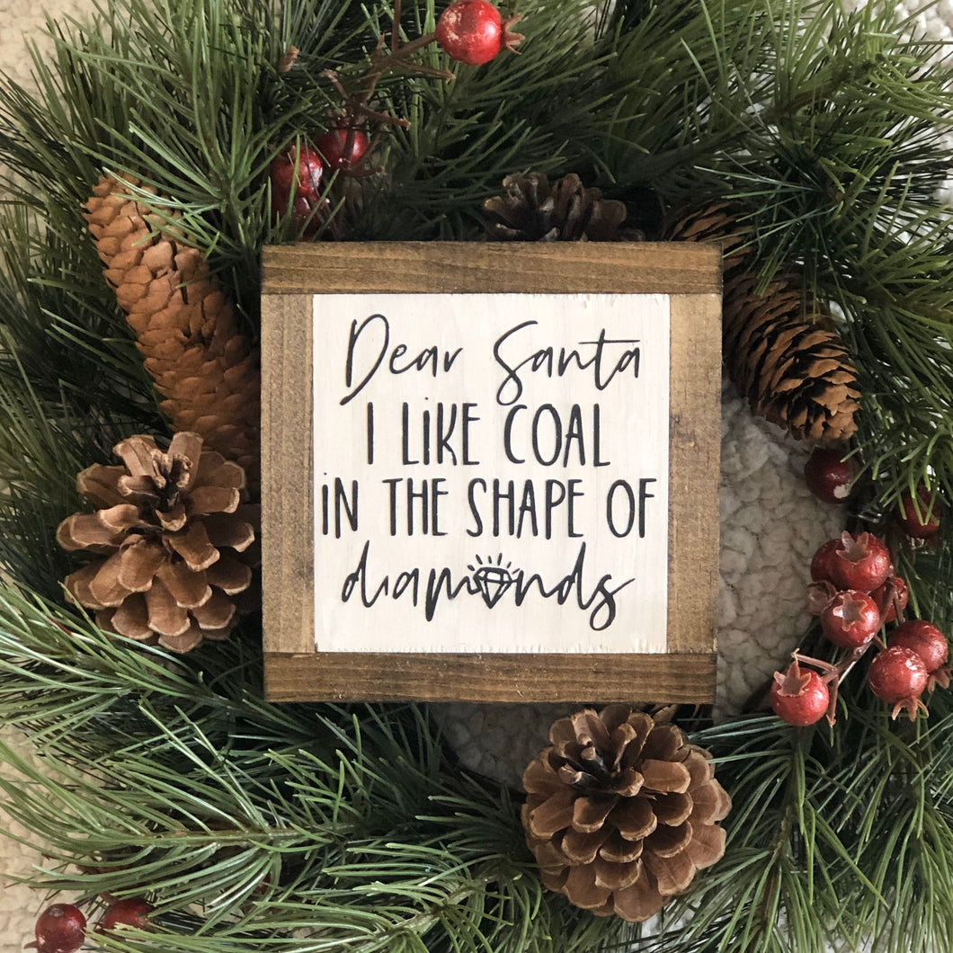 Dear Santa Sign, Funny Christmas Decor, Holiday Tiered Tray, Secret Santa Gift, Small Wood Sign, Bog Road Designs
