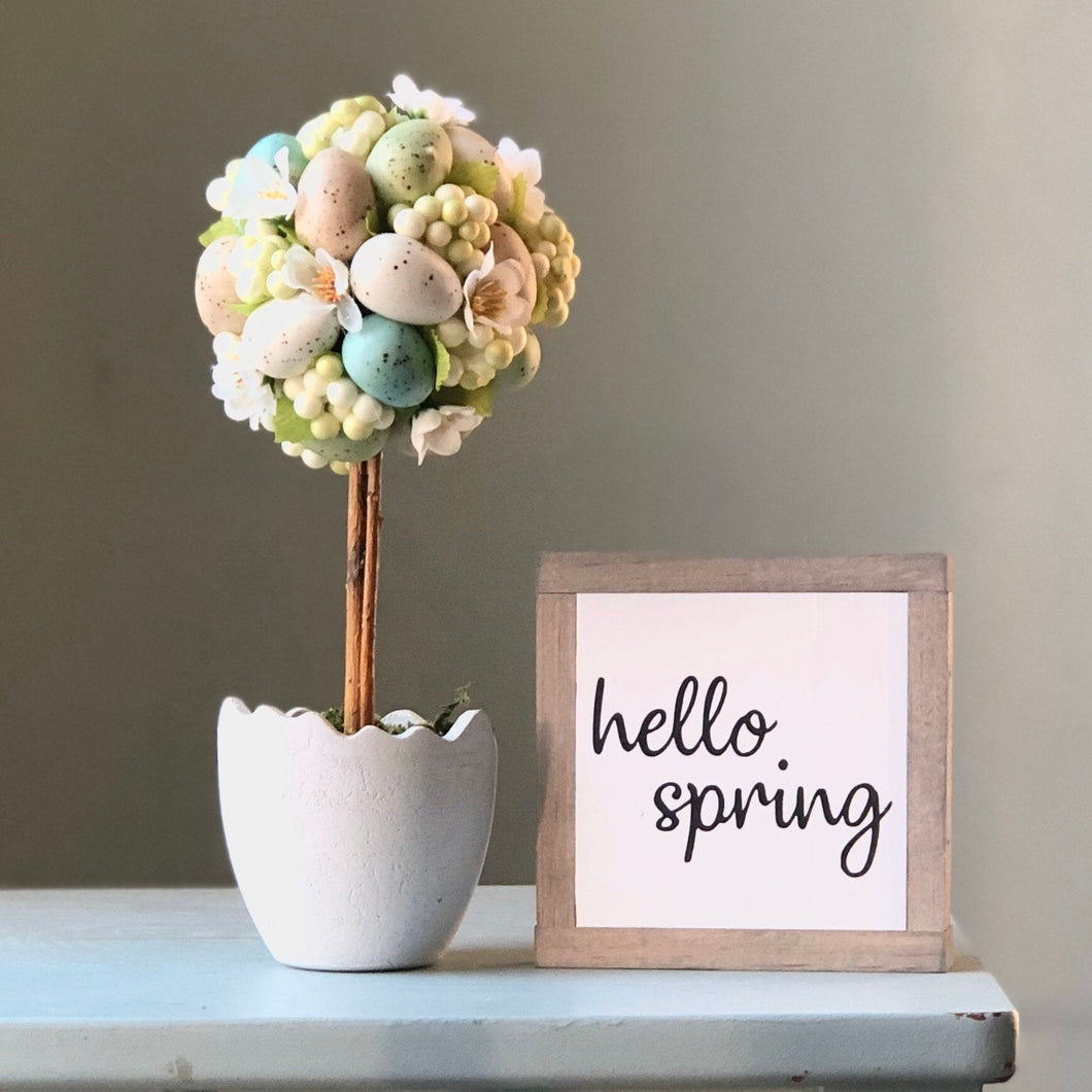 Hello Spring Sign, Rustic Spring Decor, Spring Home Decor, Small Sign Farmhouse, Bog Road Designs