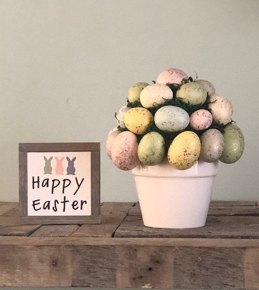 Happy Easter Sign, Spring Home Decor, Small Wood Signs, Bog Road Designs