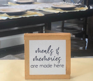 Meals & Memories Sign, Dining Room Decor, Housewarming Gift, Small Wood Sign, Bog Road Designs