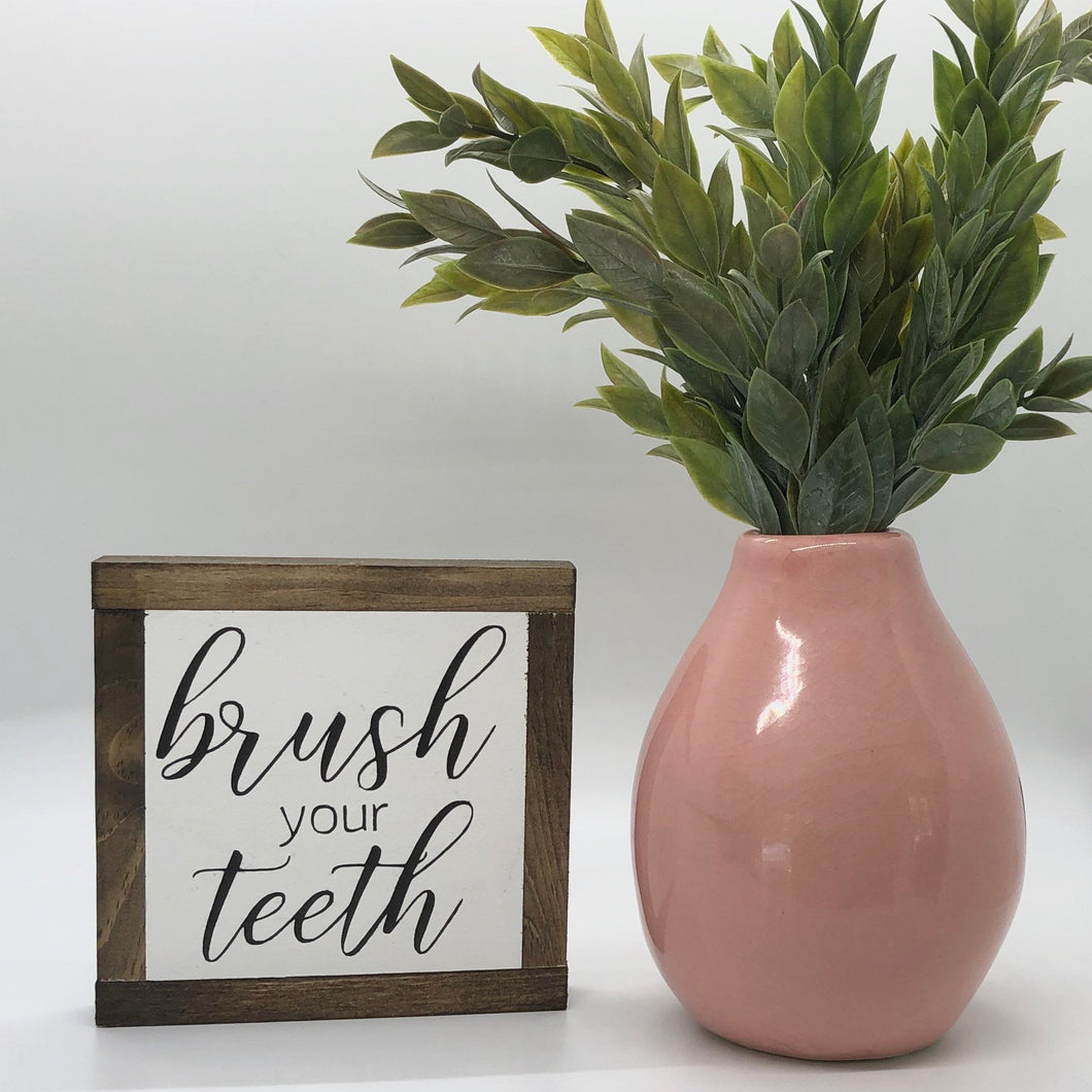 Brush Your Teeth, Bathroom Sign, Kids Bathroom Decor, Funny Restroom Sign, Small Wood Sign, Bog Road Designs