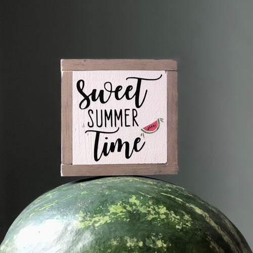 Sweet Summer Time, Summer Home Sign, Tiered Tray Decor, Small Wood Sign, Bog Road Designs