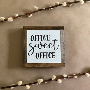 Office Sweet Office Sign, Office Desk Decor, Funny Office Space Sign, Coworker Gift, Cubicle Decor, Small Wood Sign, Bog Road Designs