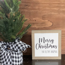 Load image into Gallery viewer, Merry Christmas Sign, Winter Home Decor, Tiered Tray Decor, Secret Santa Gift, Small Wood Sign, Bog Road Designs