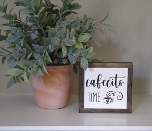 Cafecito Time Sign, Coffee Lover Decor, Miami Coffee, Small Wood Signs, Caffeine Addict Gift, Bog Road Designs