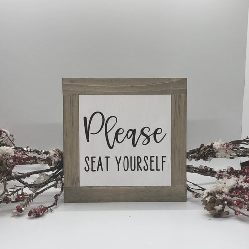 Seat Yourself Sign, Bathroom Home Decor, Funny Restroom Sign, Small Wood Sign, Bog Road Designs