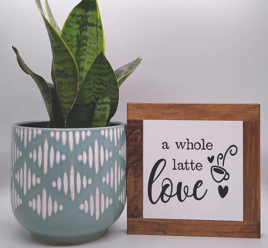 Whole Latte Love Sign, Coffee Wood Sign, Love Home Decor, Rustic Kitchen Sign, Small Wood Signs, Bog Road Designs