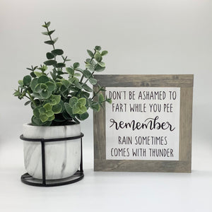 Funny Fart Sign, Bathroom Humor, Small Wood Signs, Funny Restroom Decor, Bog Road Designs