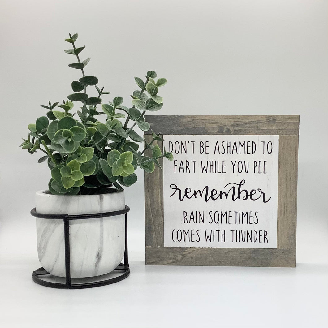 Funny Fart Sign, Bathroom Humor, Small Wood Signs, Funny Restroom Decor, Bog Road Designs