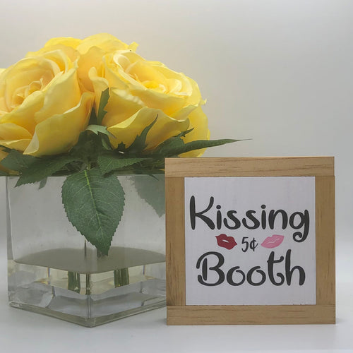 Kissing Booth Sign, Valentine's Decor, Love Day Gifts, Small Wood Signs, Winter Home Decor, Bog Road Designs